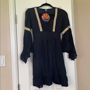 Hippie Peasant Dress with bell sleeves